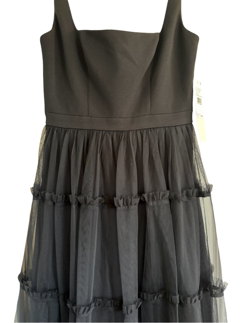 Adrianna Papell NWT Knit And Mesh Midi Dress Black Size 4 - Picture 5 of 5